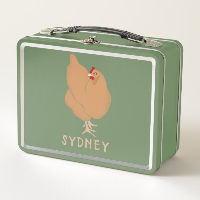 Lunch Box Illustration Brown légère du poulet personnalisée (Devant)