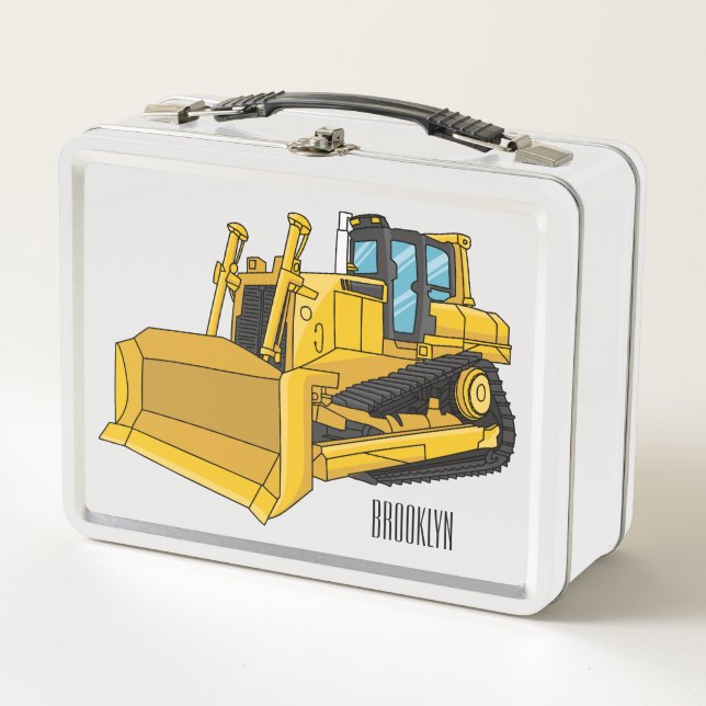 Lunch Box Illustration de bulldozer en dessin animé (Devant)