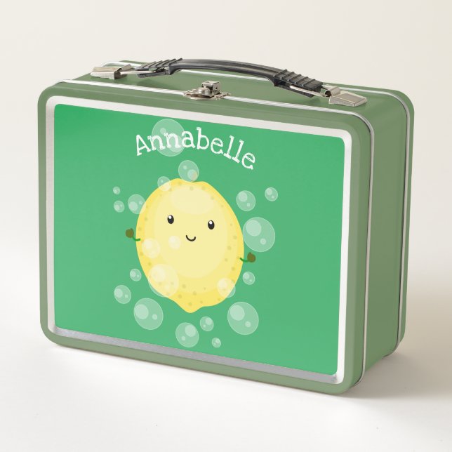 Lunch Box Illustration de bulles de caricatures de citron mo (Devant)