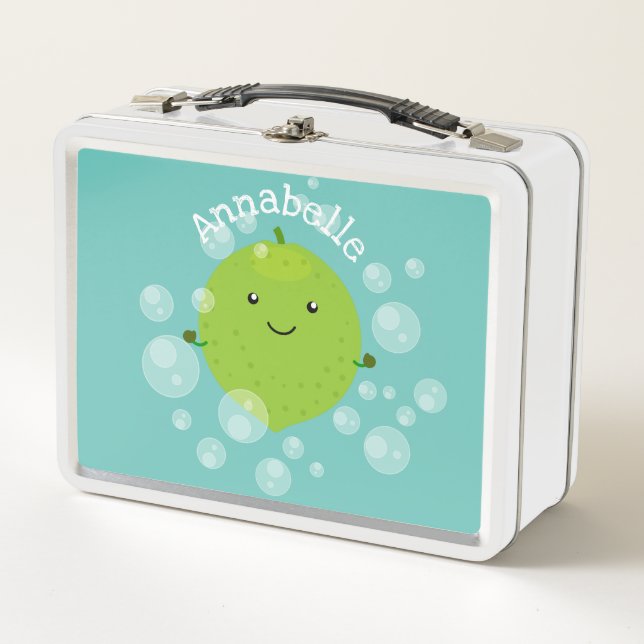 Lunch Box Illustration de bulles de chaux vert mou (Devant)