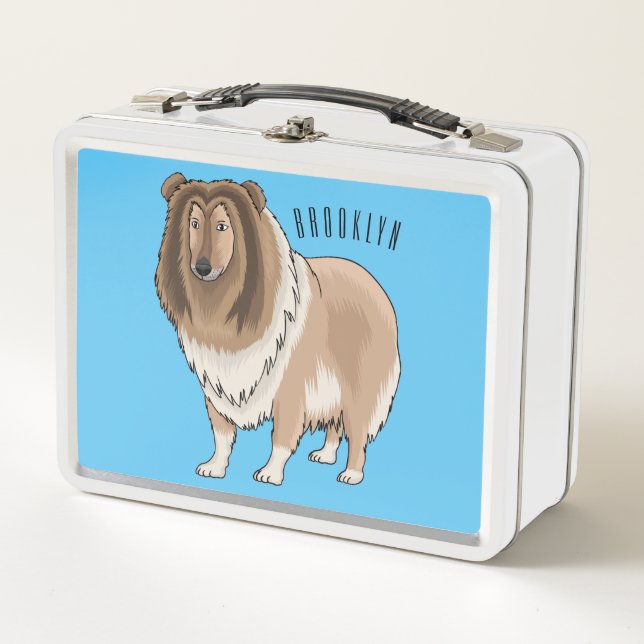 Lunch Box Illustration de chien Rough collie (Devant)