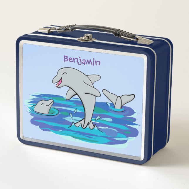 Lunch Box Illustration de dauphins heureux adorables (Devant)