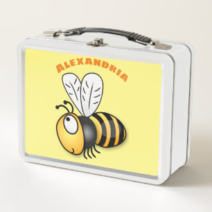 Lunch Box Illustration de dessin animé d'abeilles joyeux