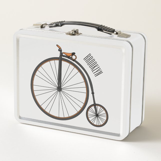 Lunch Box Illustration de dessin animé de bicyclette à grand (Devant)