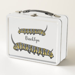 Lunch Box illustration de dessin animé de chenille monarque 