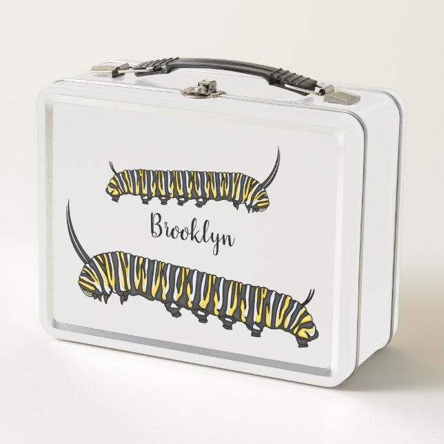 Lunch Box illustration de dessin animé de chenille monarque  (Devant)