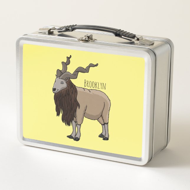 Lunch Box Illustration de dessin animé de chèvre Markhor (Devant)