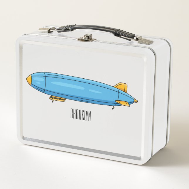 Lunch Box Illustration de dessin animé de dirigeable (Devant)