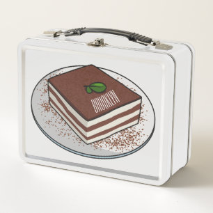 Lunch Box Illustration de dessin animé de gâteau au tiramisu