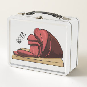 Lunch Box Illustration de dessin animé de jambon 