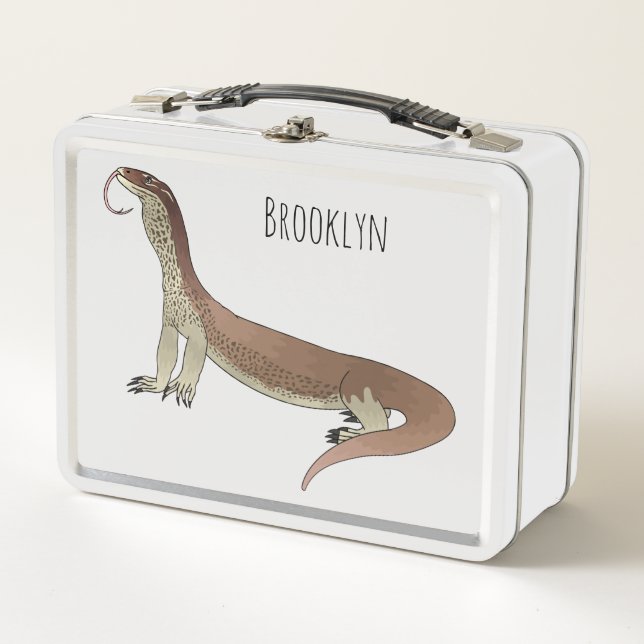 Lunch Box Illustration de dessin animé de lézard monitor  (Devant)