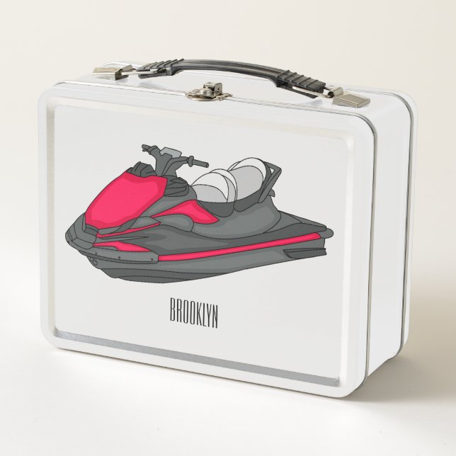 Lunch Box Illustration de dessin animé de moto de jet (Devant)