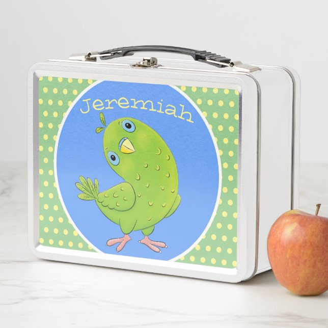 Lunch Box Illustration de dessin animé de perroquet vert mig (En situation)