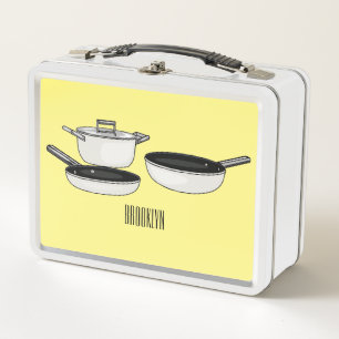 Lunch Box illustration de dessin animé d'ensembles d'ustensi