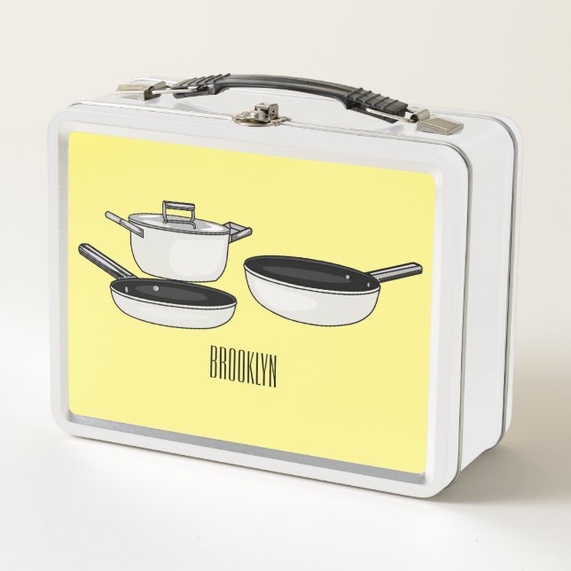 Lunch Box illustration de dessin animé d'ensembles d'ustensi (Devant)
