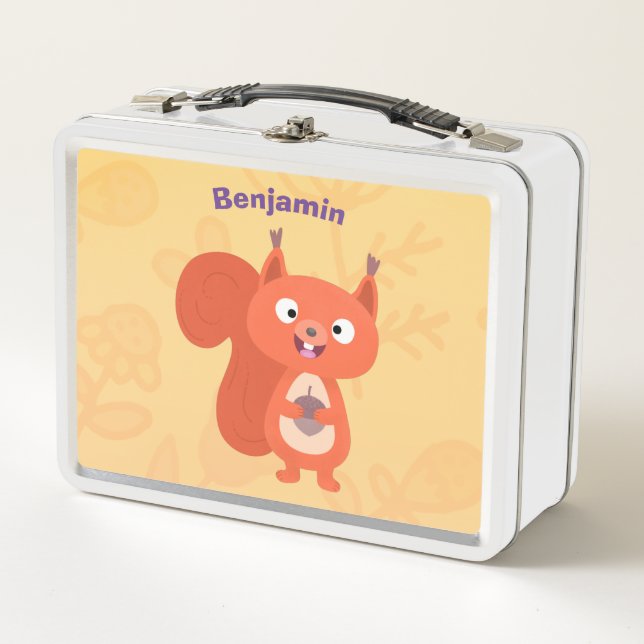 Lunch Box Illustration de dessin animé d'un écureuil rouge m (Devant)