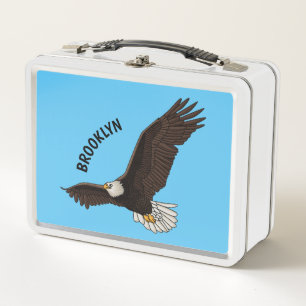 Lunch Box Illustration de dessin animé d'un pygargue à tête 