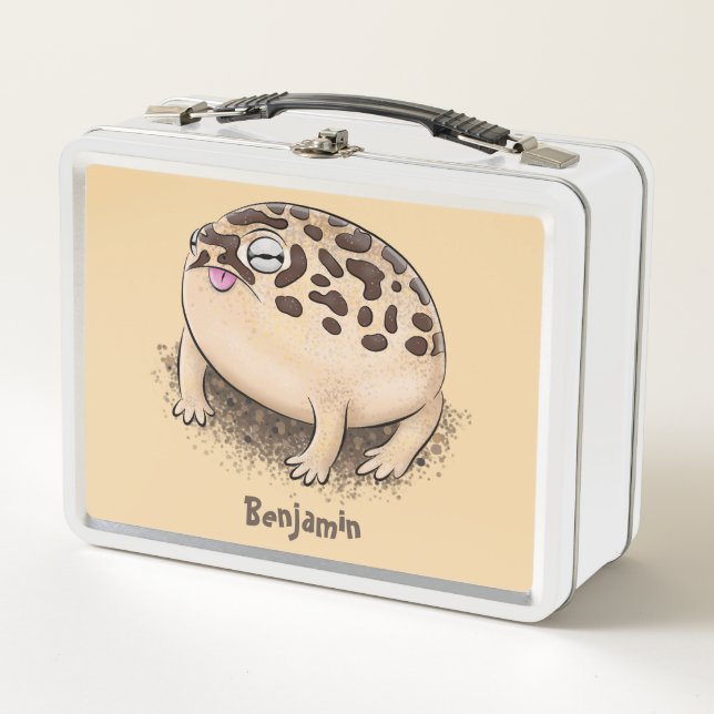 Lunch Box Illustration de dessin animé d'une grenouille de p (Devant)