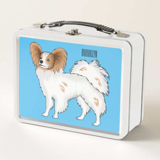 Lunch Box Illustration de dessin pour chien de Papillon (Devant)