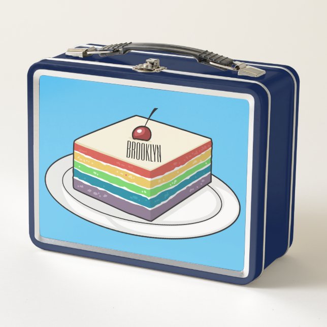 Lunch Box Illustration de gâteau arc-en-ciel (Devant)