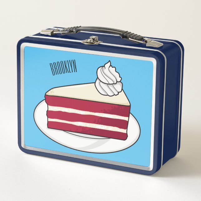 Lunch Box Illustration de gâteau en velours rouge (Devant)
