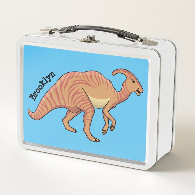 Lunch Box Illustration de la caricature de dinosaure du para (Devant)