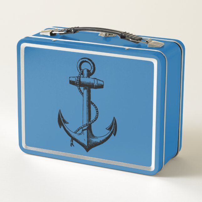 Lunch Box Illustration de l'Ancre nautique vintage (Dos)