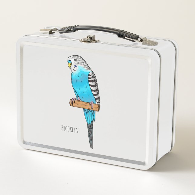 Lunch Box Illustration de l'oiseau bleu budgerigar (Devant)