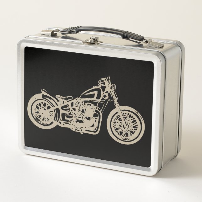 Lunch Box Illustration de moto vintage (Devant)