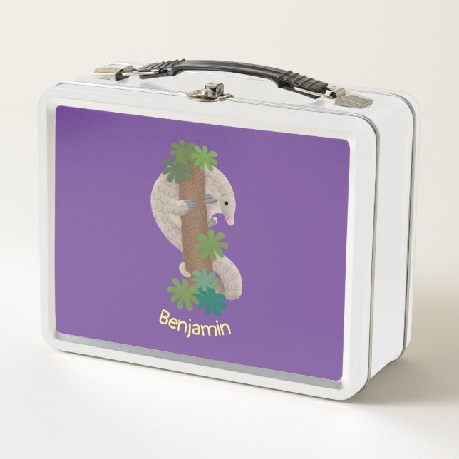Lunch Box Illustration de pangolin fourmilier mignon et heur (Devant)