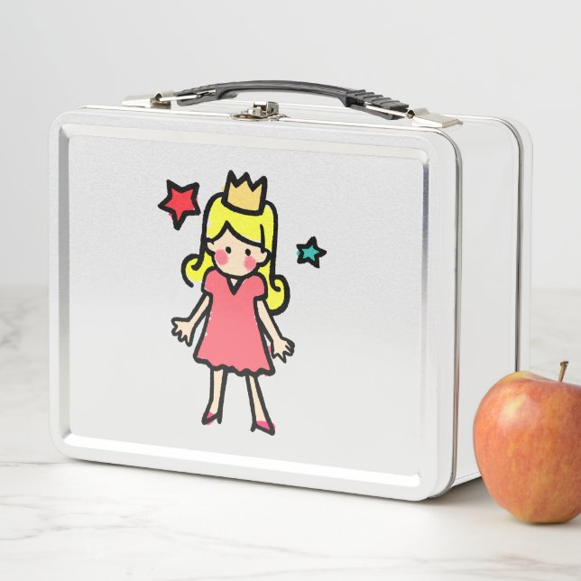 Lunch Box Illustration de style crayon de petite princesse (En situation)