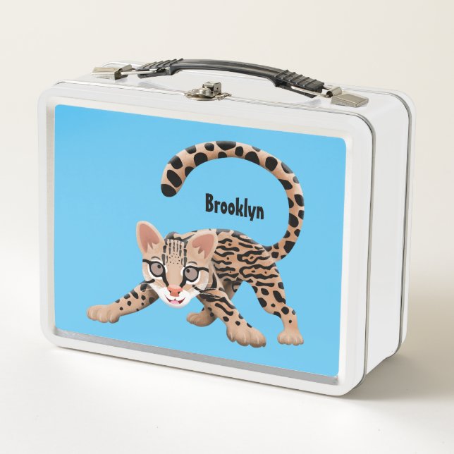 Lunch Box Illustration d'ocelot mignon (Devant)