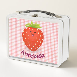 Lunch Box Illustration du chèque de fraise Cute kawaii