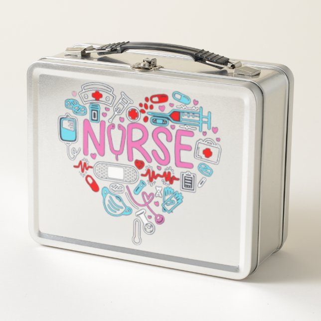 Lunch Box Illustration du coeur de l'infirmière (Devant)