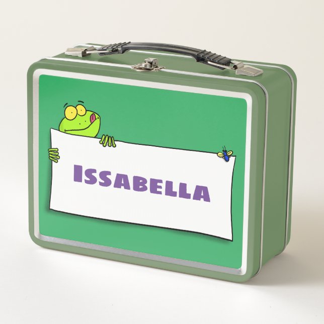 Lunch Box Illustration du panneau de grenouille verte mignon (Devant)