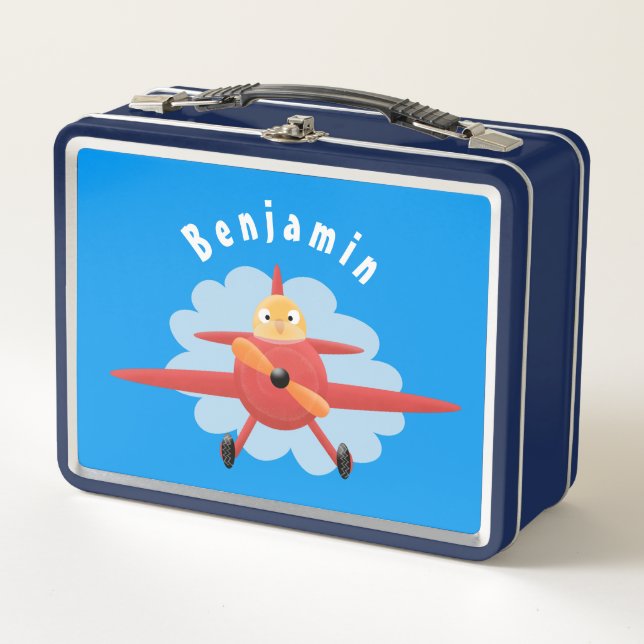 Lunch Box Illustration d'un avion rouge volant mignon (Devant)