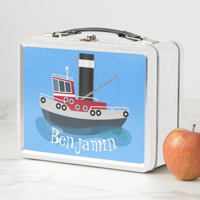 Lunch Box Illustration d'un bateau à chalutier mignon (En situation)