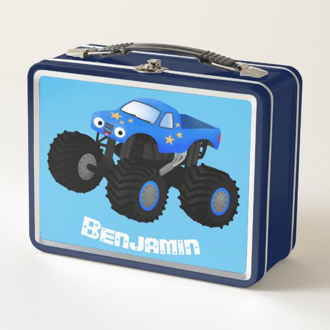 Lunch Box Illustration d'un camion monstre bleu mou (Devant)
