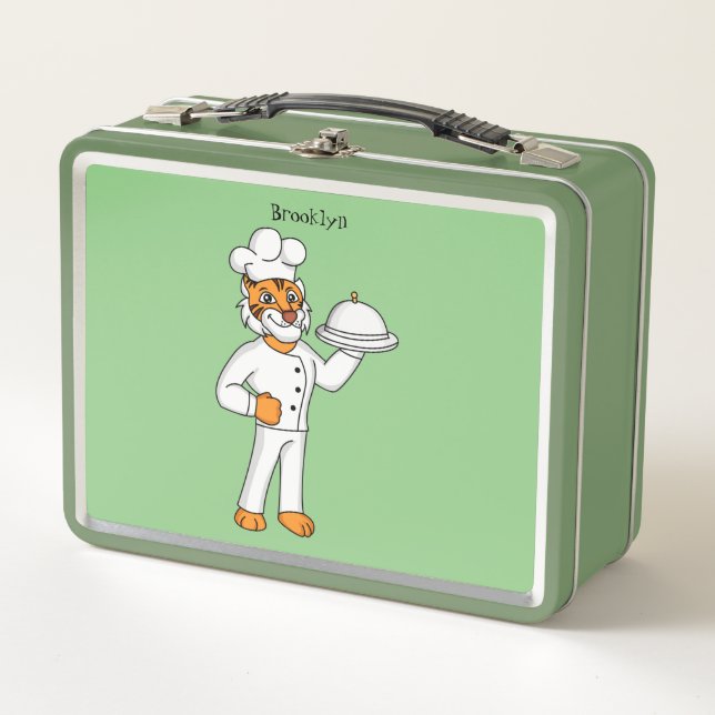 Lunch Box Illustration d'un chef tigre drôle et mignon (Devant)