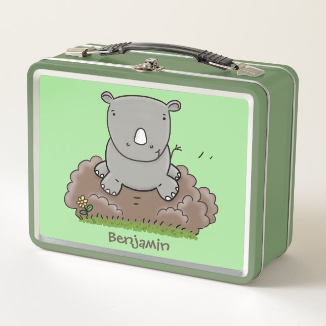 Lunch Box Illustration d'un petit rhinocéros (Devant)