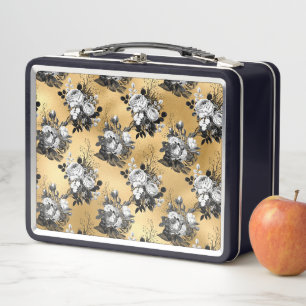 Lunch Box Illustration florale des Feuilles de fleurs jaunes