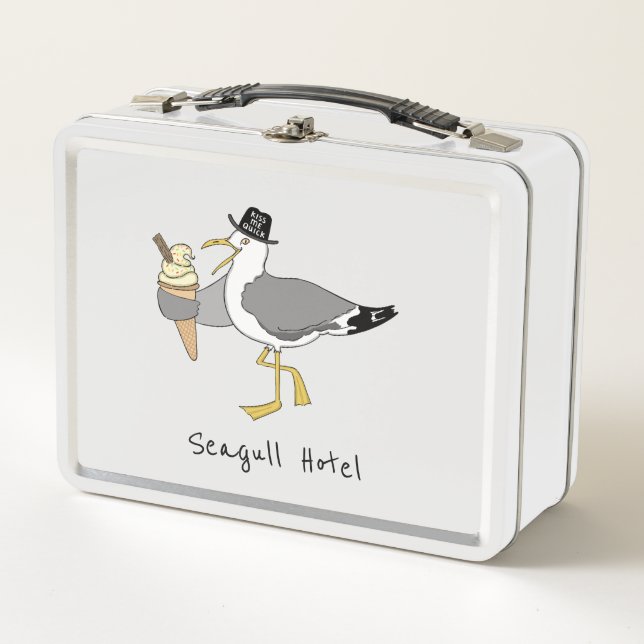 Lunch Box Illustration Seagull personnalisée Hôtel/Location  (Devant)