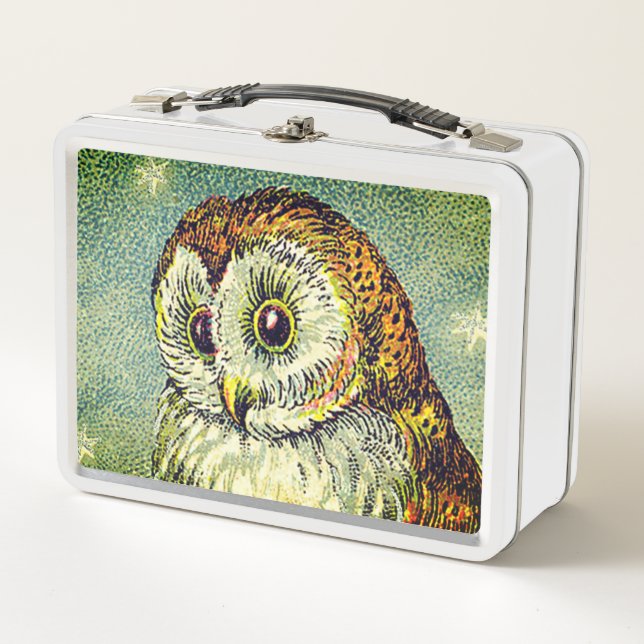 Lunch Box Illustration vintage de chouette mignonne chouette (Devant)