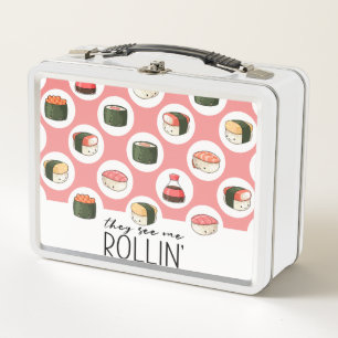 Lunch Box Ils me voient rouler Kawaii Fun Sushi Rolls & Dots