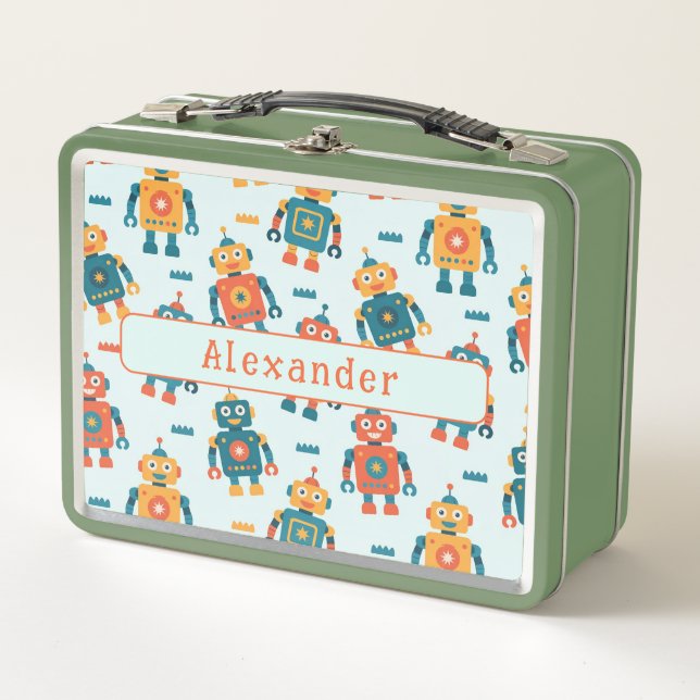Lunch Box Impression de robot personnalisable mignonne (Devant)