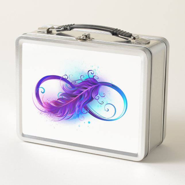Lunch Box Infini avec plume violette (Devant)