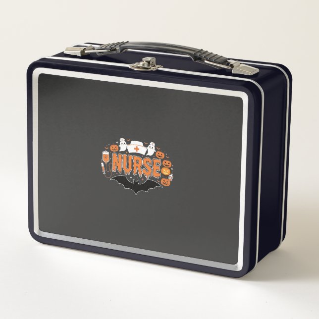 Lunch Box Infirmière d'Halloween Citrouille qui dégouline Fa (Devant)