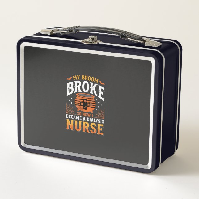 Lunch Box Infirmière en dialyse Halloween Balai Cassa Design (Devant)