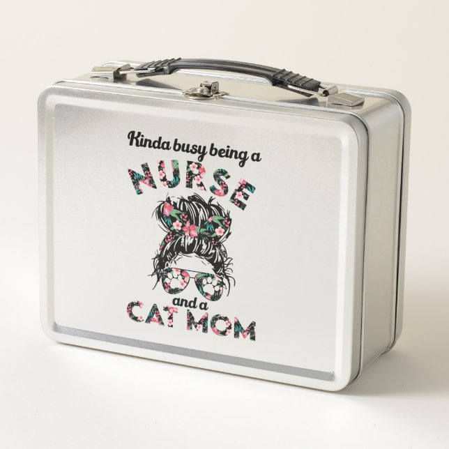 Lunch Box Infirmière et maman chat drôles cadeaux idées (Devant)