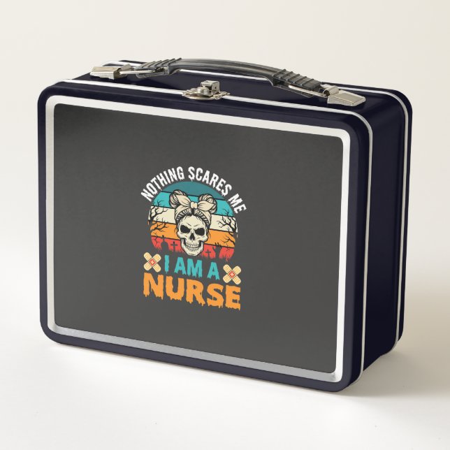 Lunch Box Infirmière Halloween Rien Ne Me Fait Peur Crâne (Devant)